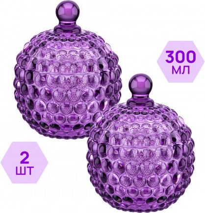 Изображение товара Набор емкостей для хранения Elan Gallery Пузырьки / 890912_2 (2шт, фиолетовый)