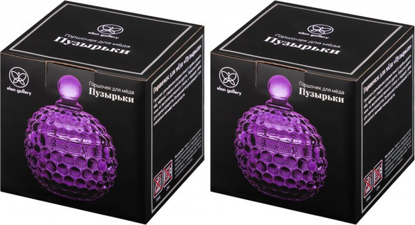 Изображение товара Набор емкостей для хранения Elan Gallery Пузырьки / 890910_2 (2шт, фиолетовый)