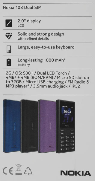 Изображение товара Мобильный телефон Nokia 108 DS TA-1627 (черный)