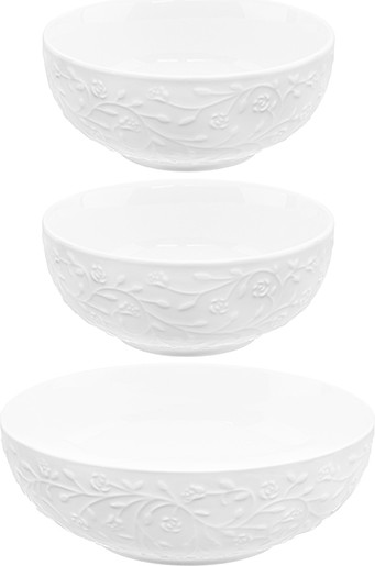 Изображение товара Набор салатников Elan Gallery Веточки-цветочки / 630124 (3шт)