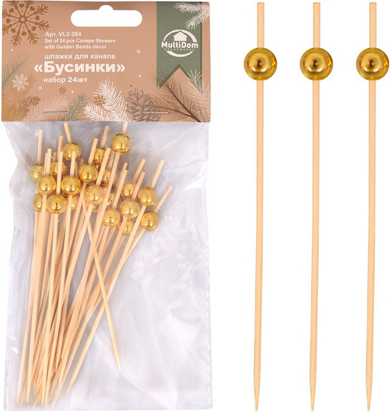 Изображение товара Набор шпажек для канапе Мультидом Бусинки / VL2-284 (24in)