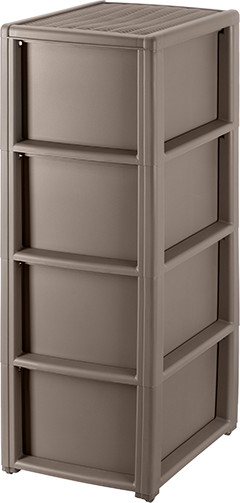 Изображение товара Комод пластиковый El Casa Elegance 4-х секционный / 640543 (серо-коричневый)