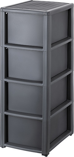 Изображение товара Комод пластиковый El Casa Elegance 4-х секционный / 640541 (графитовый)