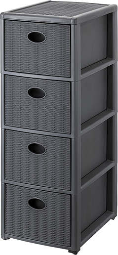 Изображение товара Комод пластиковый El Casa Elegance 4-х секционный / 640541 (графитовый)