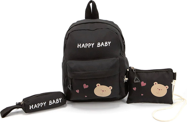 Изображение товара Детский рюкзак Ecotope С пеналом и сумочкой / 287-2005-BLK (черный)