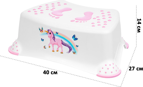 Изображение товара Табурет-подставка El Casa 640503 (белый/розовый)