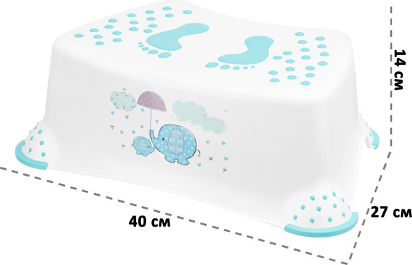 Изображение товара Табурет-подставка El Casa 640502 (белый/бирюзовый)