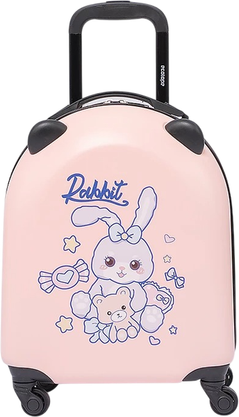 Изображение товара Чемодан на колесах Ecotope Заяц / 324-E-1-16-PNK (розовый)