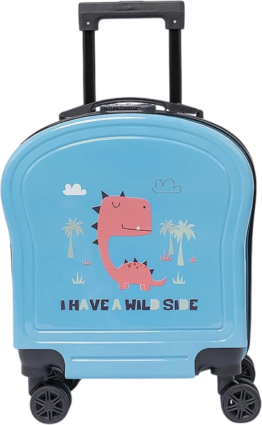 Изображение товара Чемодан на колесах Ecotope Динозавр / 324-S-1-16-NAV (голубой)