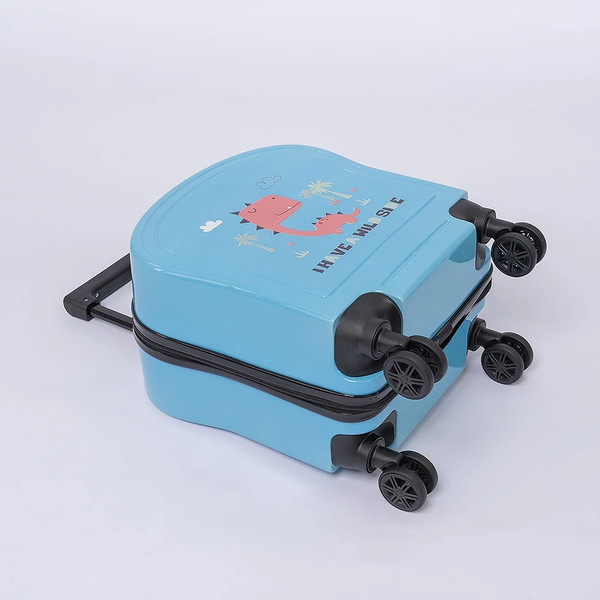 Изображение товара Чемодан на колесах Ecotope Динозавр / 324-S-1-16-NAV (голубой)