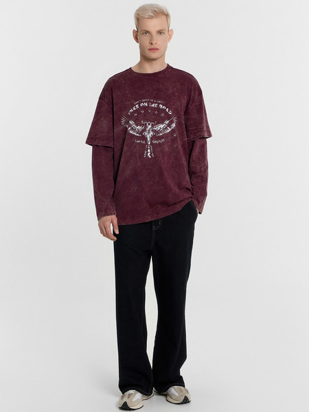 Изображение товара Лонгслив Mark Formelle 121928 (р.100-182/188, винный acid wash)