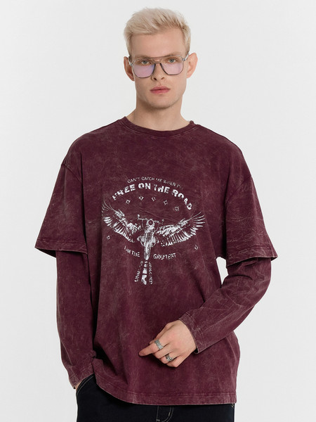 Изображение товара Лонгслив Mark Formelle 121928 (р.112-182/188, винный acid wash)