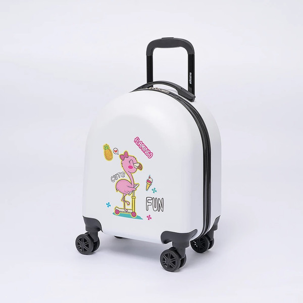 Изображение товара Чемодан на колесах Ecotope Фламинго / 324-Z-2-16-WHT (белый)