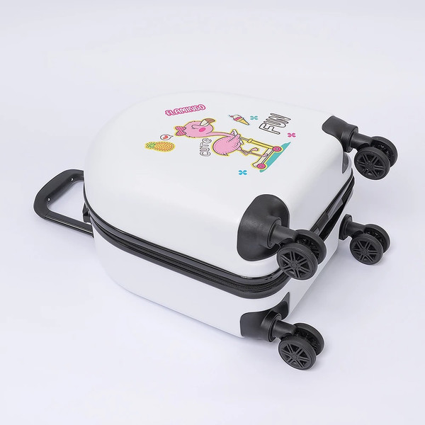 Изображение товара Чемодан на колесах Ecotope Фламинго / 324-Z-2-16-WHT (белый)