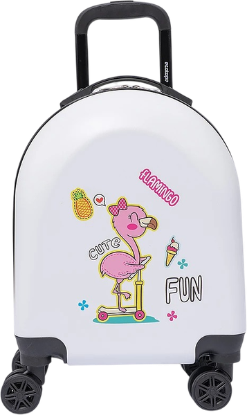 Изображение товара Чемодан на колесах Ecotope Фламинго / 324-Z-2-16-WHT (белый)