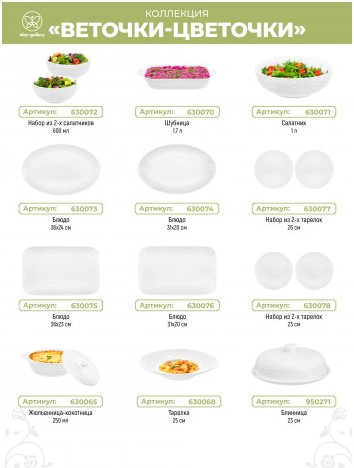 Изображение товара Набор тарелок Elan Gallery Веточки-цветочки / 630125