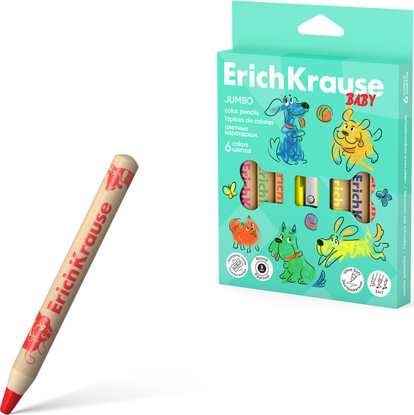 Изображение товара Набор цветных карандашей Erich Krause Baby Jumbo / 63599 (6цв)