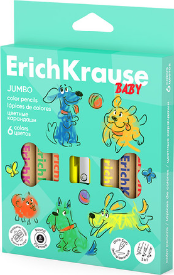 Изображение товара Набор цветных карандашей Erich Krause Baby Jumbo / 63599 (6цв)