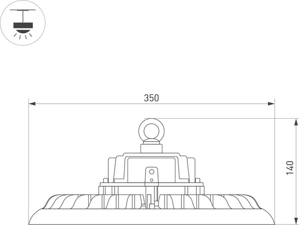 Изображение товара Светильник для подсобных помещений Arlight SP-ARIVA-MOTION-R350-200W White5000 BK 90deg / 052863