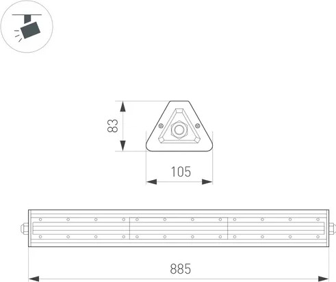 Изображение товара Светильник линейный Arlight SP-LAGERN-MOTION-L885-150W Day5000 WH 50х90deg / 052016