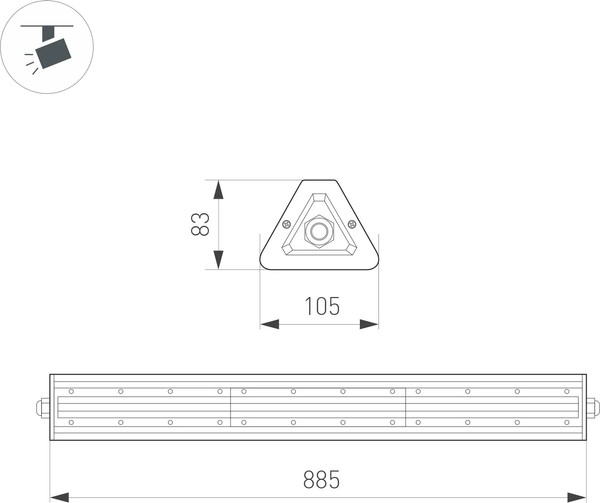 Изображение товара Светильник линейный Arlight SP-LAGERN-L885-150W Day5000 WH 50х90deg / 050026