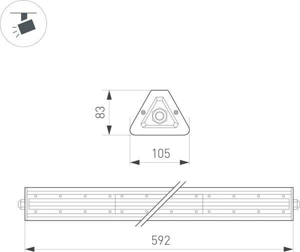 Изображение товара Светильник линейный Arlight SP-LAGERN-L630-100W Day4000 WH 50х90deg / 052028