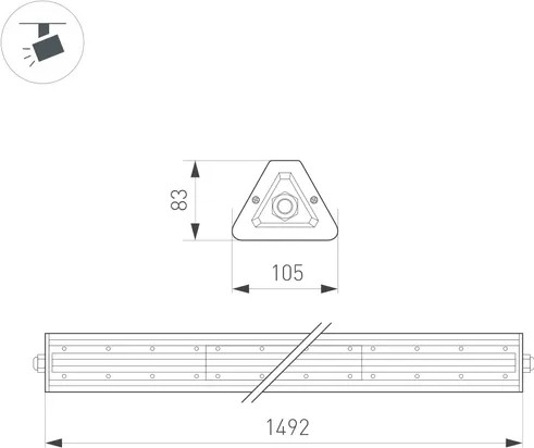 Изображение товара Светильник линейный Arlight SP-LAGERN-L1500-250W Day5000 WH 60х110deg / 052427