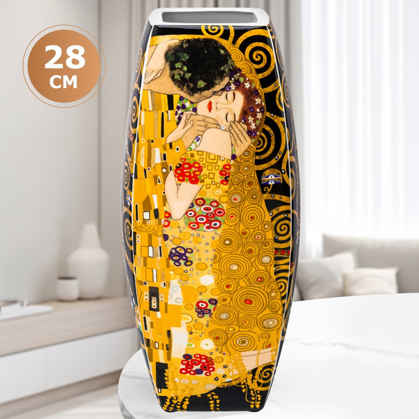 Изображение товара Ваза Elan Gallery Поцелуй на черном / 420731 (New Bone China)