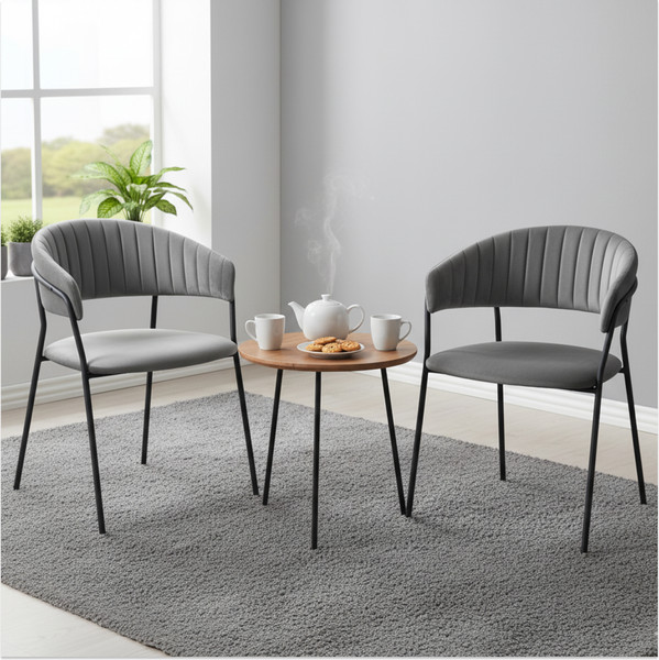 Изображение товара Набор стульев Arvento Форли (светло-серый/черный)