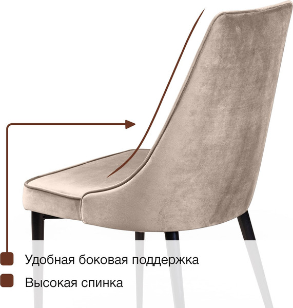 Изображение товара Набор стульев Arvento Брандо (латте/черный)