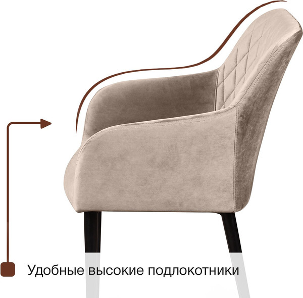 Изображение товара Набор стульев Arvento Римини (латте/черный)