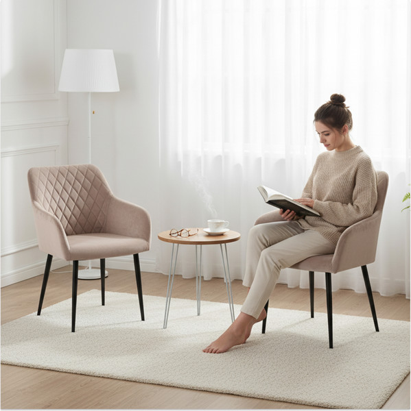 Изображение товара Набор стульев Arvento Римини (латте/черный)