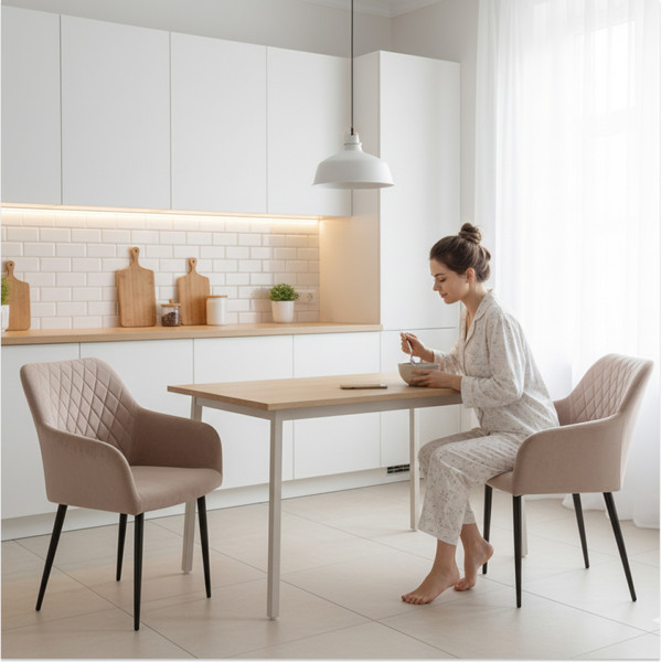 Изображение товара Набор стульев Arvento Римини (латте/черный)