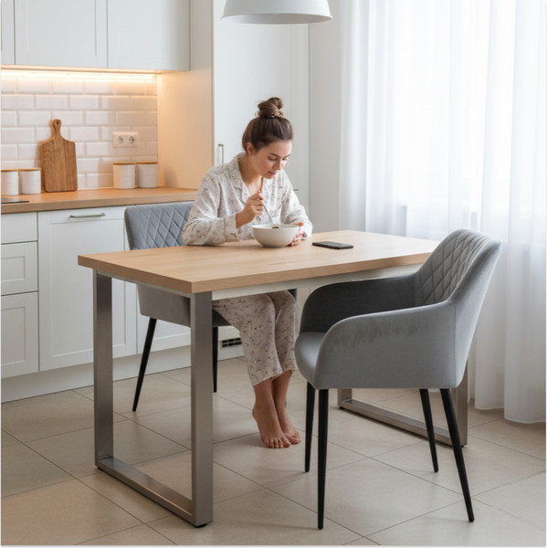 Изображение товара Набор стульев Arvento Римини (светло-серый/черный)