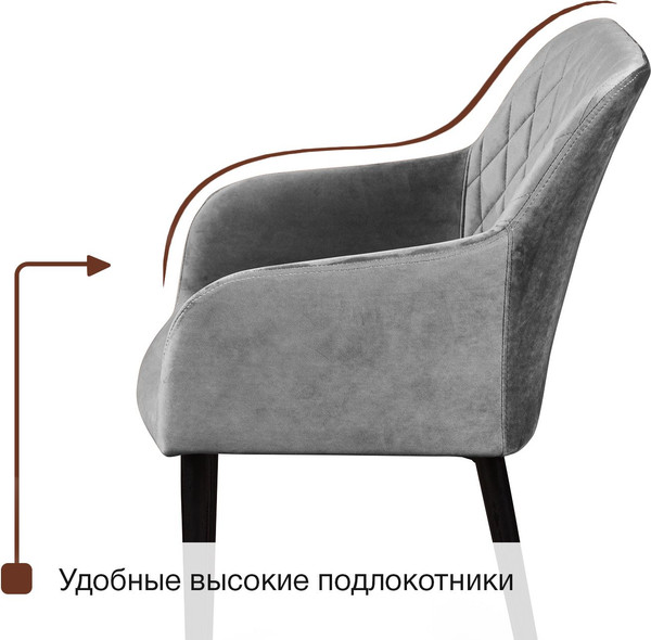 Изображение товара Набор стульев Arvento Римини (светло-серый/черный)