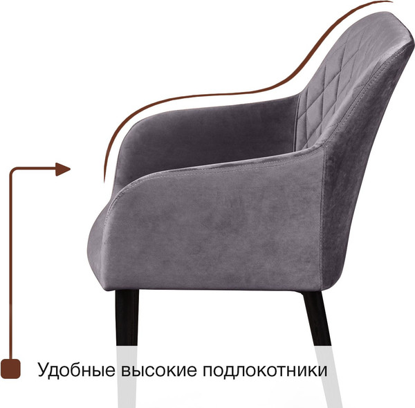 Изображение товара Набор стульев Arvento Римини (серый/черный)