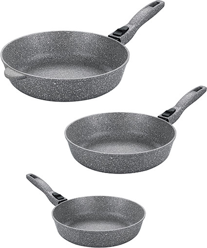 Изображение товара Набор сковородок Elan Gallery Гармония вкуса / 120587+3 (серый мрамор)