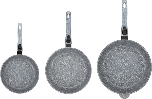 Изображение товара Набор сковородок Elan Gallery Гармония вкуса / 120587+3 (серый мрамор)