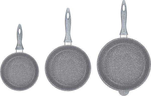 Изображение товара Набор сковородок Elan Gallery Гармония вкуса / 120577+3 (серый мрамор)
