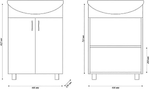 Изображение товара Тумба под умывальник Tivoli Сити 50 / 467842