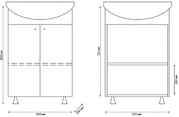 Изображение товара Тумба под умывальник Tivoli Сити 55 ЭКО / 467076