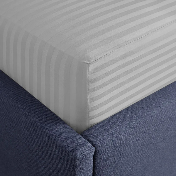 Изображение товара Простыня Samsara На резинке Сат160Пр-0 (страйп-сатин, серый)