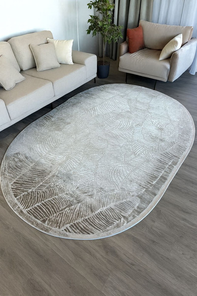 Изображение товара Коврик Radjab Carpet Марсель Овал NP 425 (0.8x1.5, Cream/Vizon)