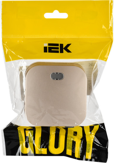 Изображение товара Выключатель IEK Glory EVH11-K37M-10 (шампань матовый)