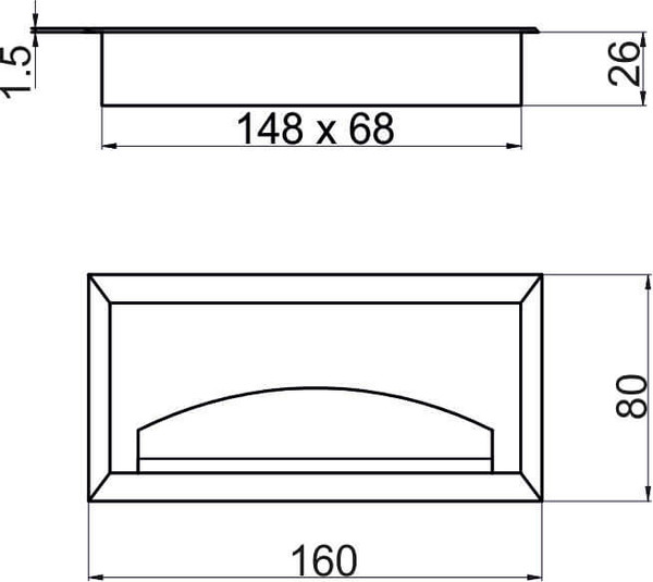 Изображение товара Пропуск для кабеля AKS 80х160мм (алюминий)