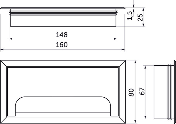 Изображение товара Пропуск для кабеля AKS 80х160мм (черный)
