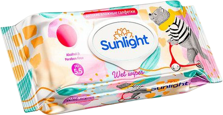 Изображение товара Влажные салфетки детские Sunlight Мишка (72шт)