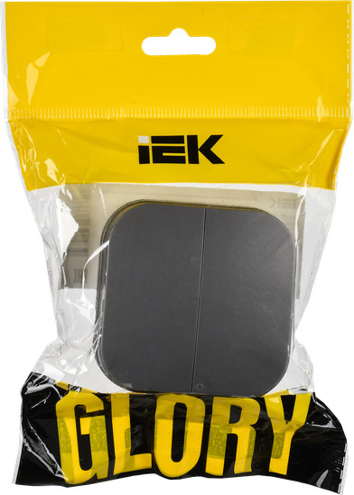Изображение товара Выключатель IEK Glory EVH20-K46M-10 (сталь матовый)