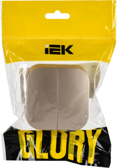 Изображение товара Выключатель IEK Glory EVH20-K37M-10 (шампань матовый)