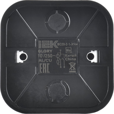 Изображение товара Выключатель IEK Glory EVH21-K02M-10 (черный матовый)